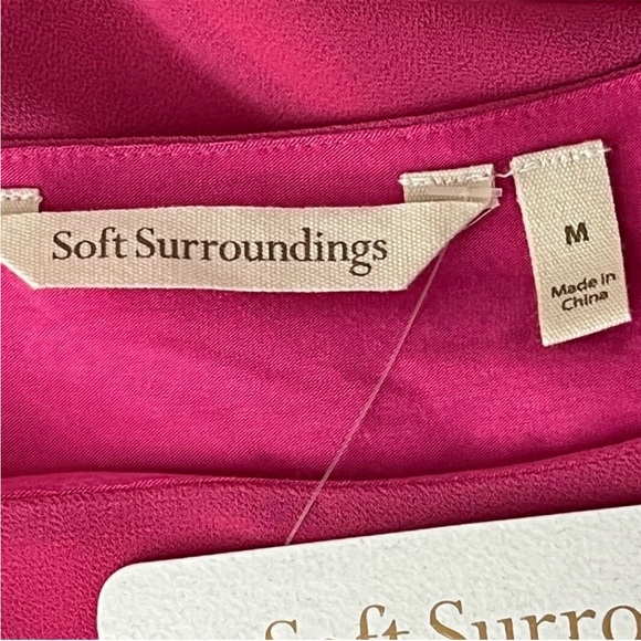 SOFT SURROUNDINGS NWT JENNIFER BLOUSE TUNIC MAGENTA PINK MEDIUM - Picture 10 of 12